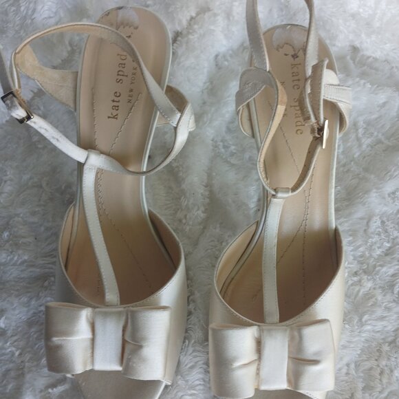 VINTAGE KATE SPADE OPEN TOE BOW HEEL 8 1/2 - Picture 3 of 6